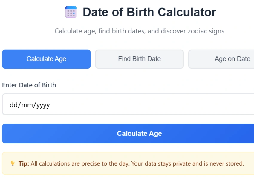 date of birth calculator