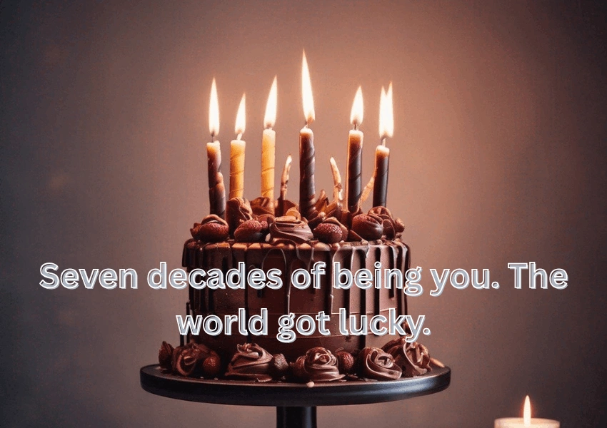 short and sweet 70th birthday wishes