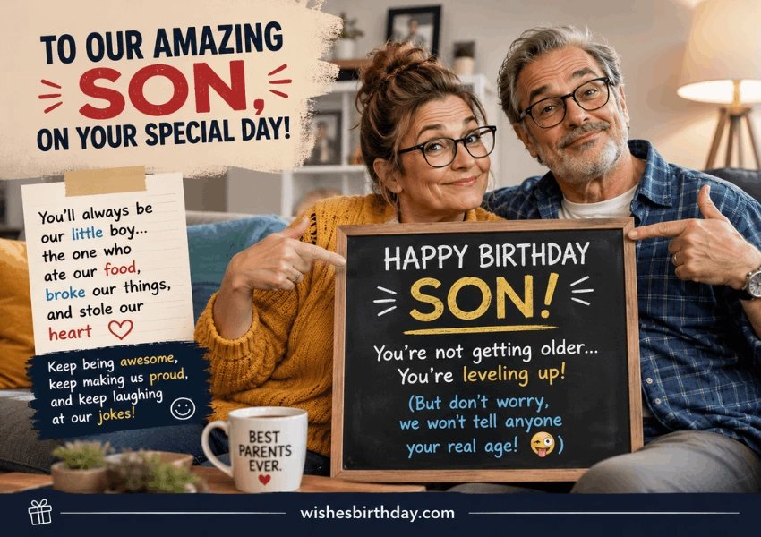 funny birthday wishes for son from parents